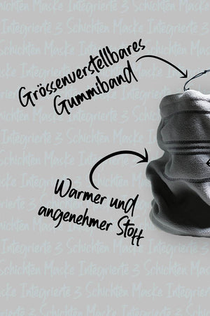 Halswärmer mit Integrierter 3 Layer Maske Grau (Community Maske)
