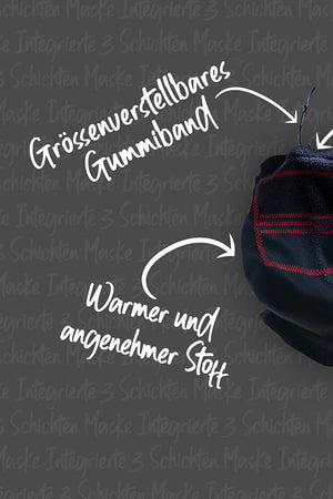 Halswärmer mit Integrierter 3 Layer Maske Schwarz (Community Maske)